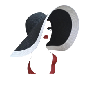 Cruella Black with White Rim Sun Hat