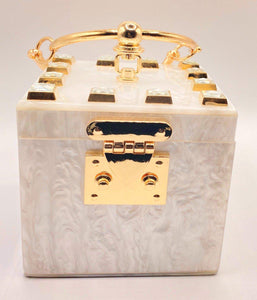 Cuby White Evening Bag