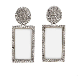 Diva Silver & Clear Drop Earrings