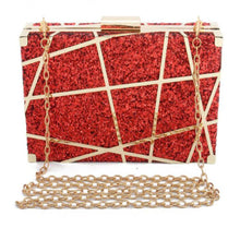 Load image into Gallery viewer, Kav Red Glitter Elegant Clutch
