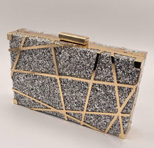 Load image into Gallery viewer, Kav Silver Glitter Elegant Clutch

