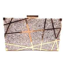 Load image into Gallery viewer, Kav Silver Glitter Elegant Clutch
