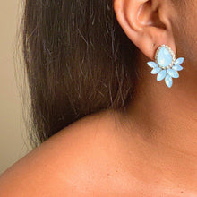 Load image into Gallery viewer, Lily Blossom Blue Stud Earrings
