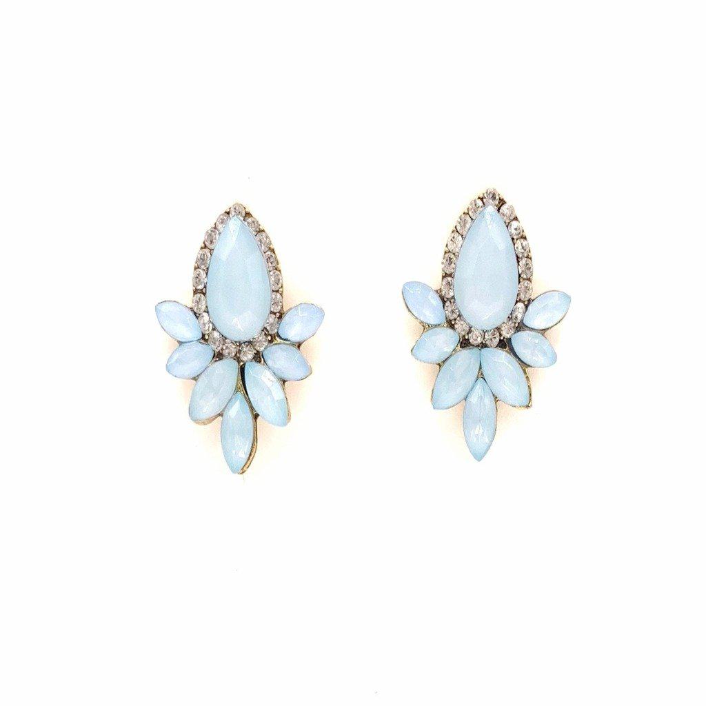 Lily Blossom Blue Stud Earrings