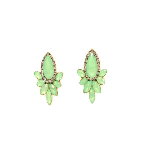 Lily Blossom Green Stud Earrings