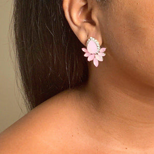 Lily Blossom Pink Stud Earrings