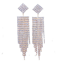Load image into Gallery viewer, Lustre Gold Long Chandelier Earrings
