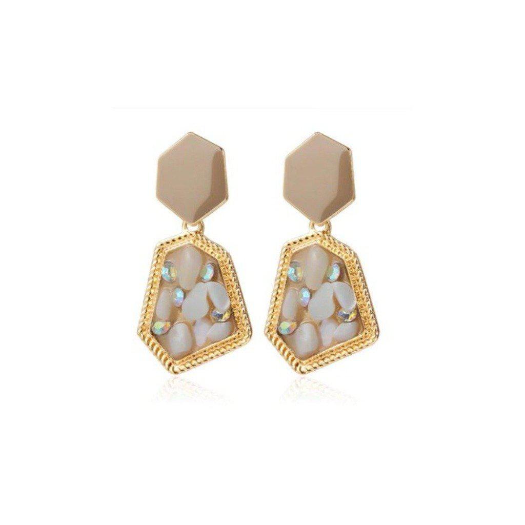 Marble Seashell Beige Earrings