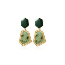 Load image into Gallery viewer, Marble Seashell Green Earrings
