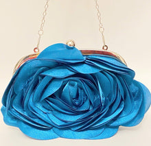 Load image into Gallery viewer, Rose Blue Clutch
