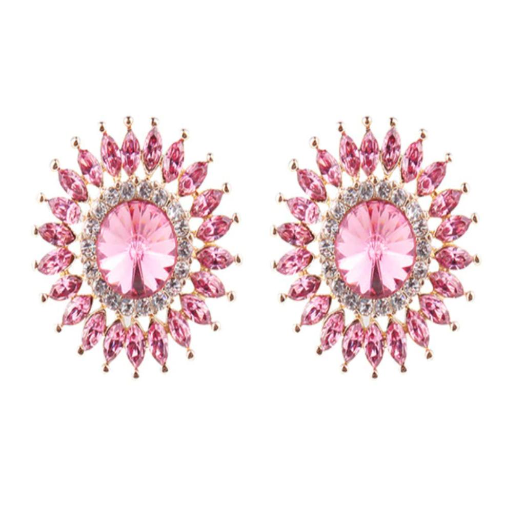 Sunburst Pink Stud Earrings