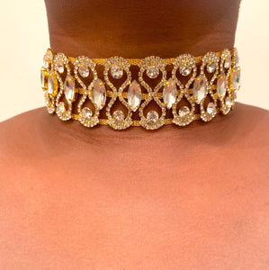 Farah Rose Gold Bold Choker Necklace